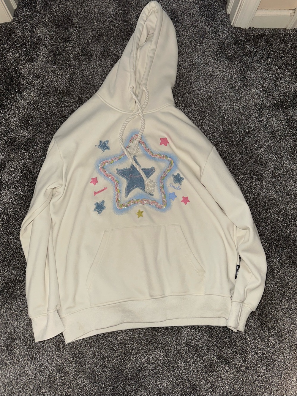 Aelfric Eden Cream Pullover Hoodie with Rope Drawstrings